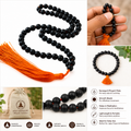 Karanguli Japa Mala (Finger Counting Mala) | Black Beads with Tassel | Portable Meditation Counter for Mantra Chanting